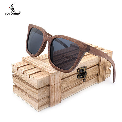 Oversized Wooden Retro Sunglasses