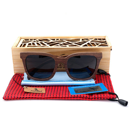 Oversized Wooden Retro Sunglasses