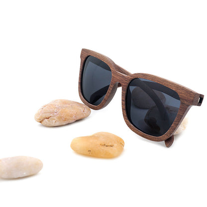 Oversized Wooden Retro Sunglasses